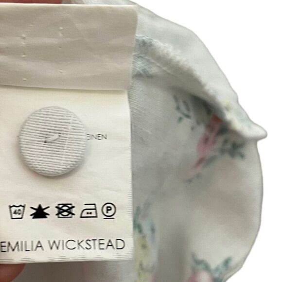 Emilia Wickstead Kirk Dress Linen Mini Floral A Line White Women’s Size 10 - Picture 10 of 14